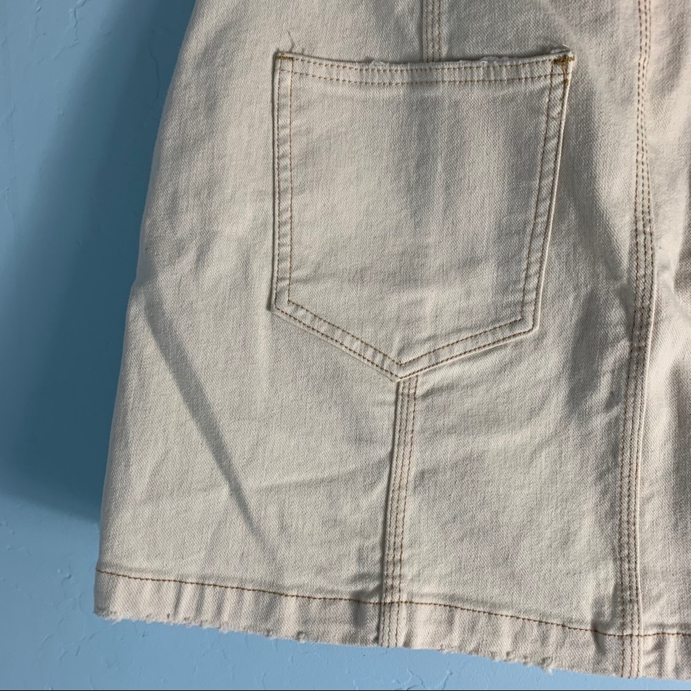 Free People Cream Topstitch Mini Skirt - Picture 11 of 11